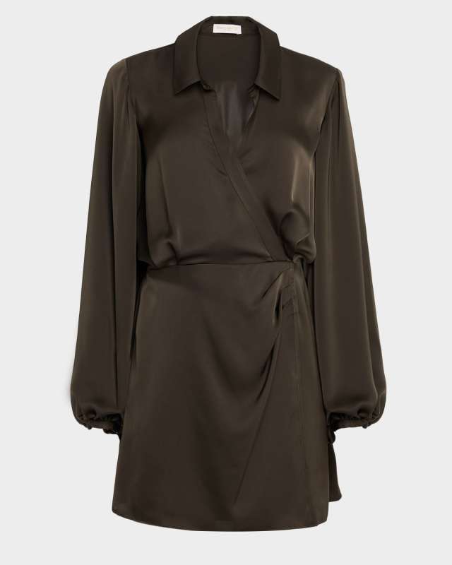 Carolyn Satin Mini Shirtdress